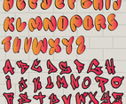 Graffiti Alphabets on Wall Vector Pack