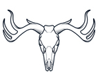 Deer Skull Line Vector