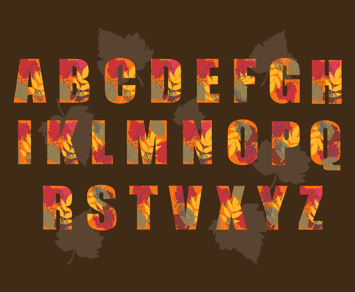 Autumn Alphabet Vector