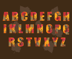 Autumn Alphabet Vector