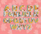 Autumn Alphabet Illustration Vector