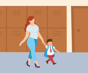 First Day of School Vector Illustration