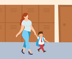 First Day of School Vector Illustration