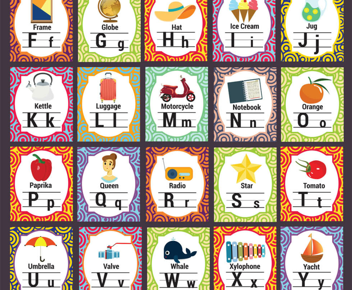 School Theme Alphabets Vector Pack
