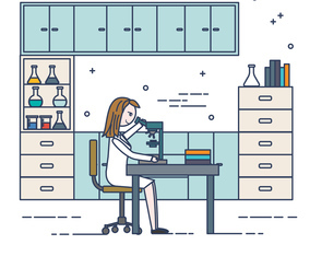 Female Scientist Vector Illustration