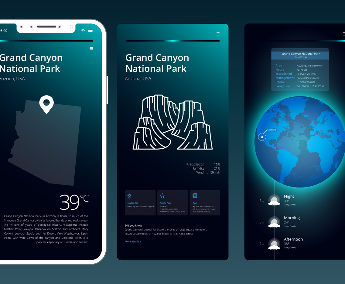 United States Landmark Map UI Travel Template