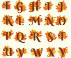 Autumn Alphabets Vector Pack