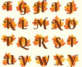 Autumn Alphabets Vector Pack