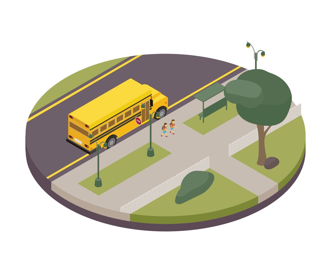 School Bus Isometric