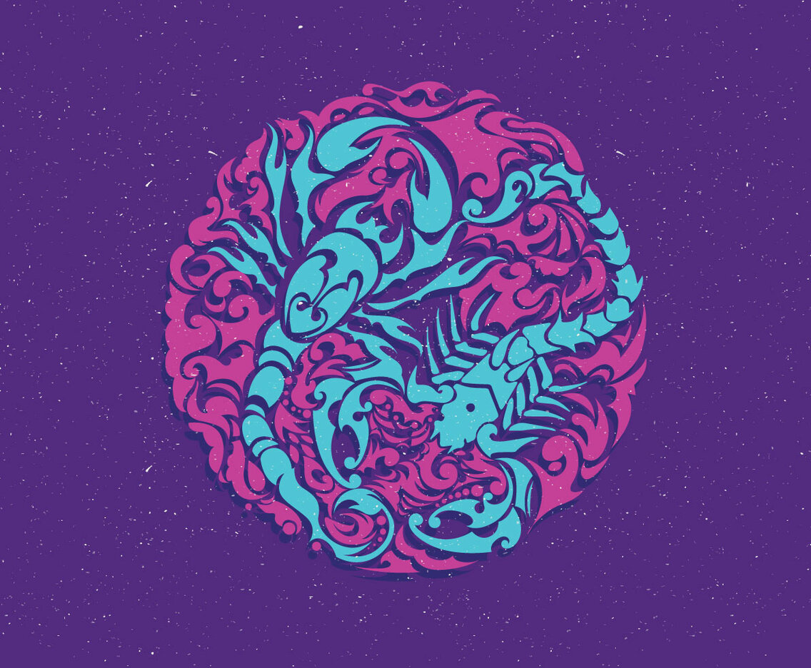 Circle Scorpion Tattoo Vector