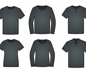 T-shirt Model Template Vector Pack