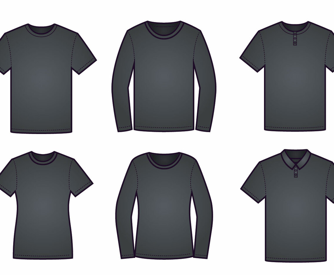 T-shirt Model Template Vector Pack