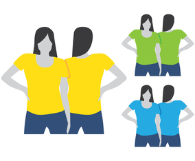 Women Wearing T Shirt Template