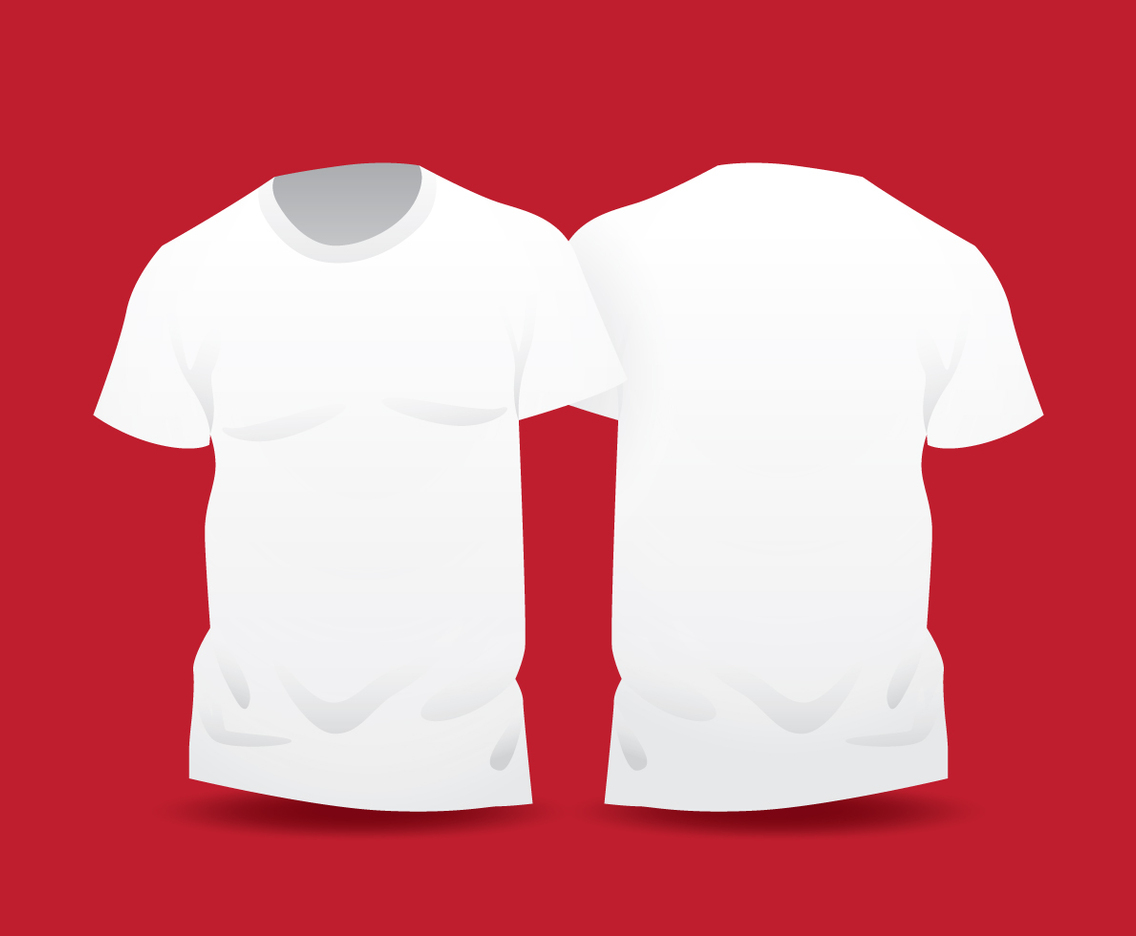 Realistic White Blank T Shirt Template