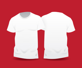 Realistic White Blank T Shirt Template