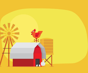 Weather Vane with Rooster. Weathercock. Vector illustration.