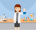 Female Scientist Vector Illustration