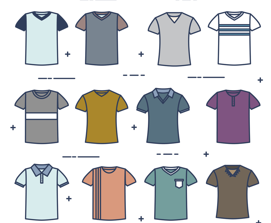 T Shirt Model Vector Set
