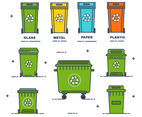 Recycle Garbage Bins Vector