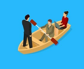 Isometric Teamwork Boat