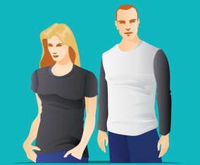 T-shirts Model with Body Men and Women