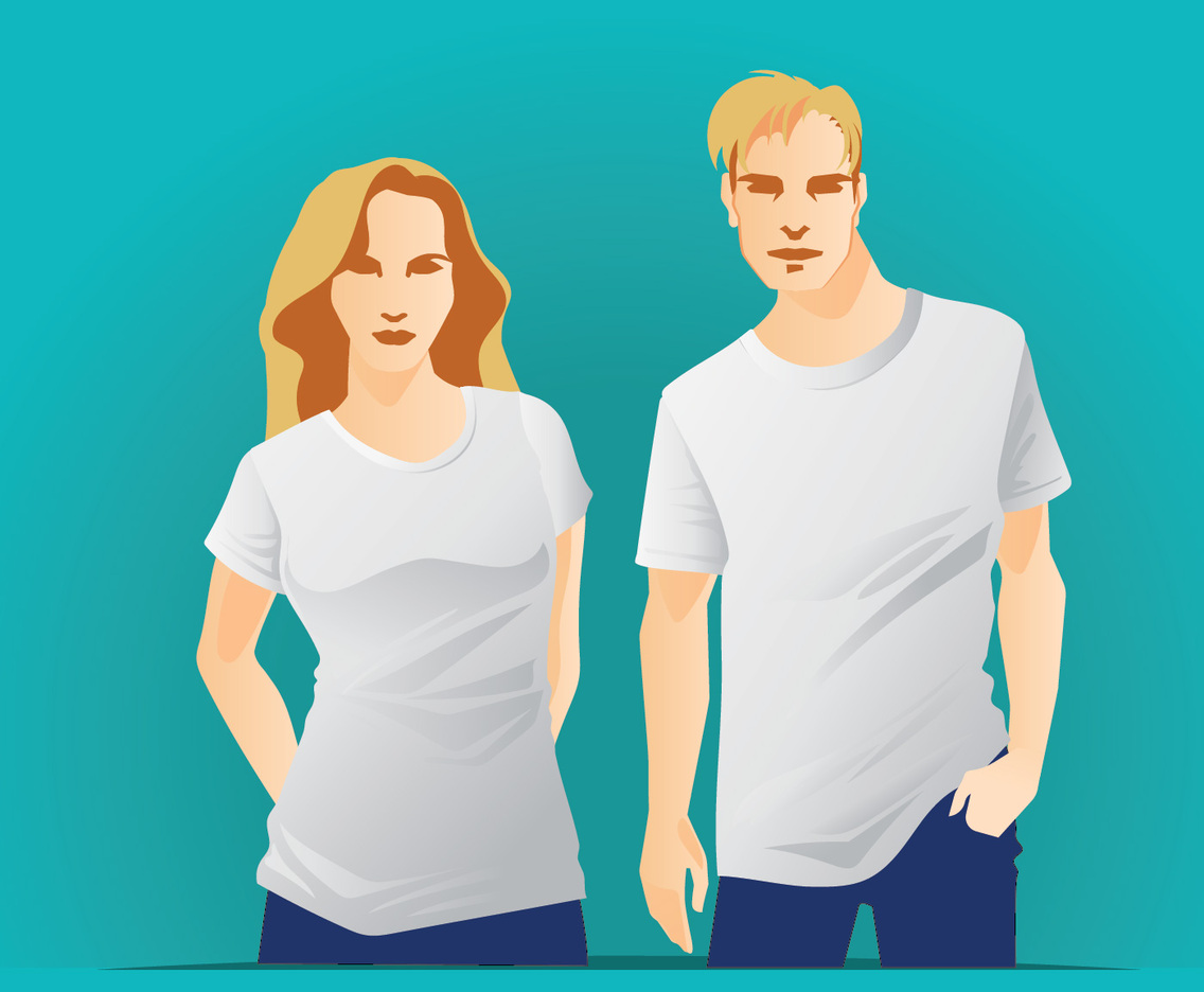 T-shirts Model with Body Men and Women