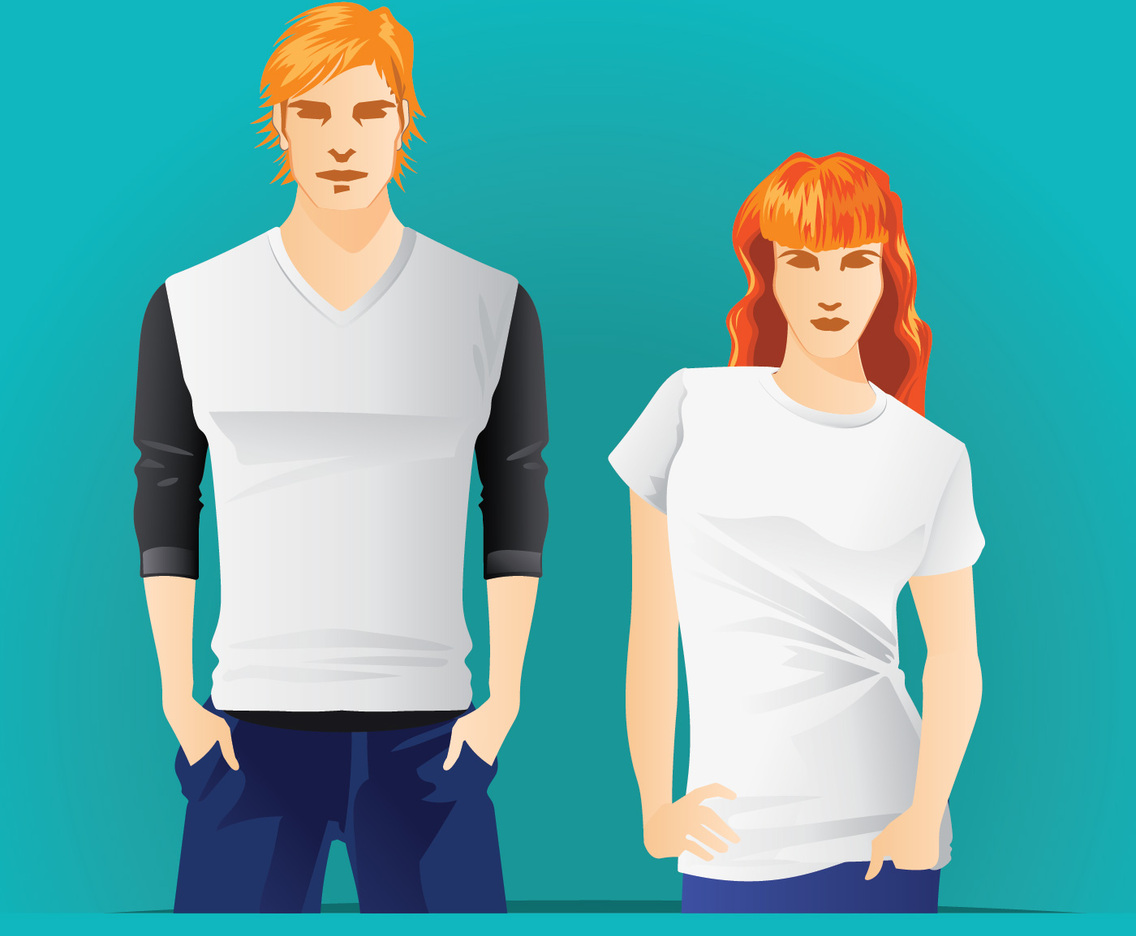 T-shirts Model with Body  Men and Women