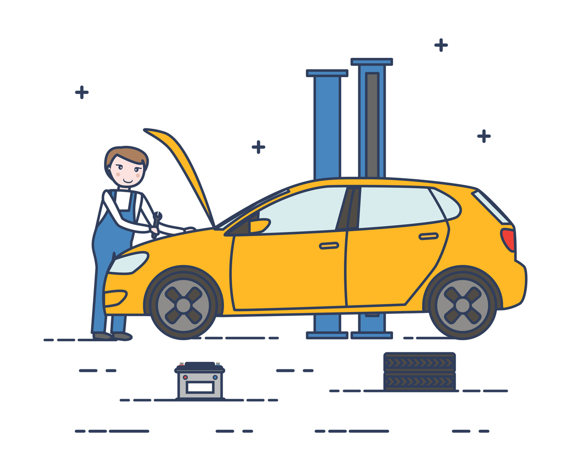 Car Mechanic Vector