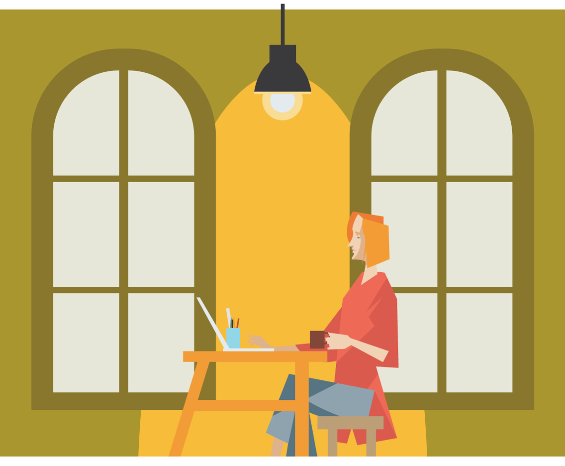 A Female Creative Developer Vector