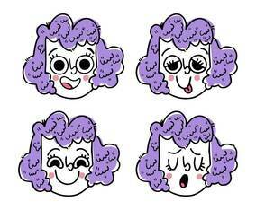 Cute Girl Emoji Face Collection