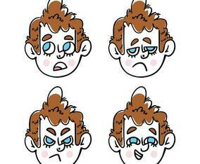 Cute Boy Character With Emoji Collection