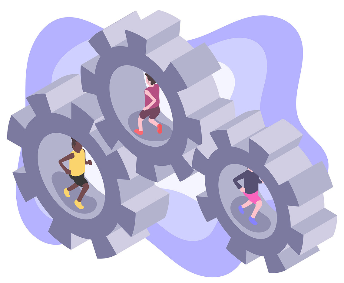 Isometric Teamwork Illustration