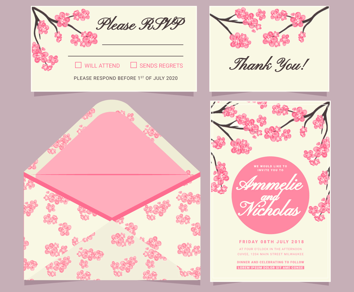 Vector Japanese Style Invitation
