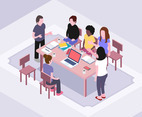 Isometric Teamwork Illustration