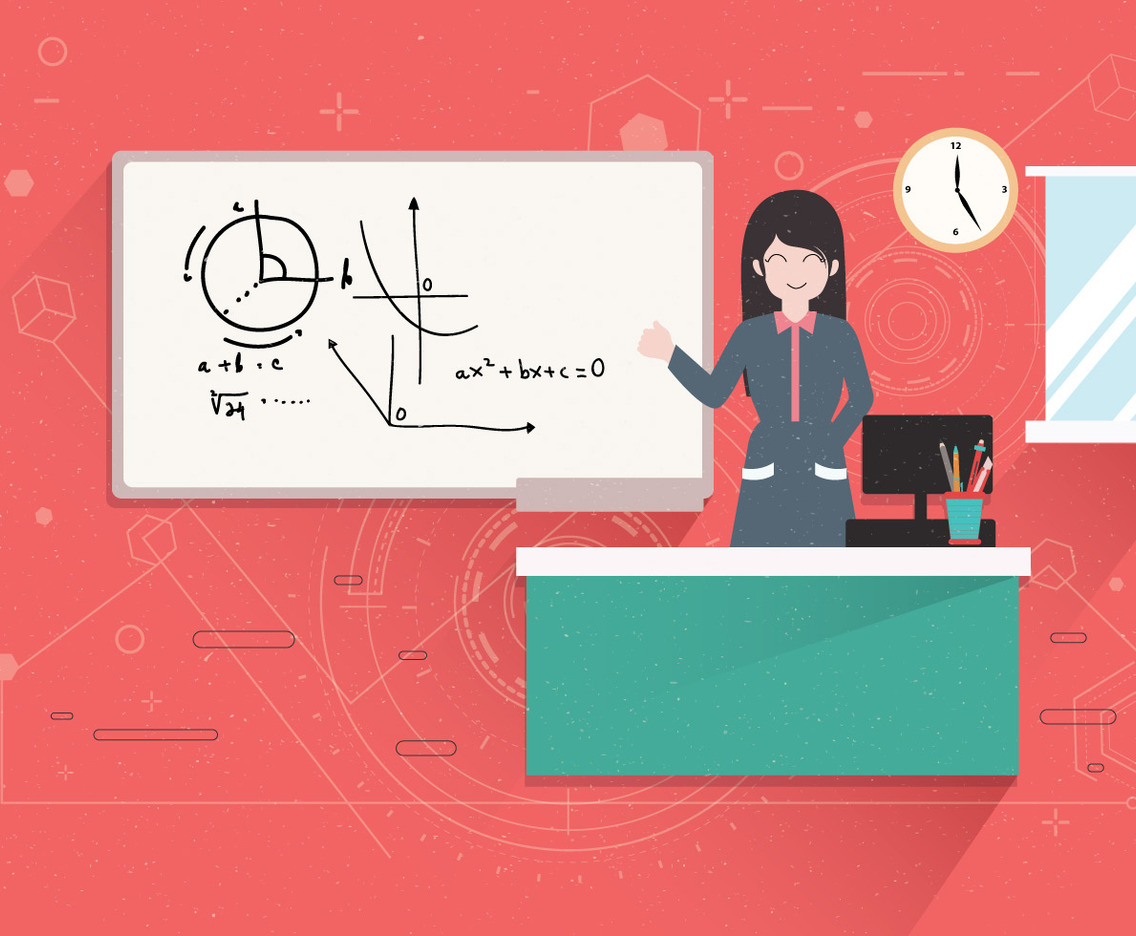 Math Teacher Vector