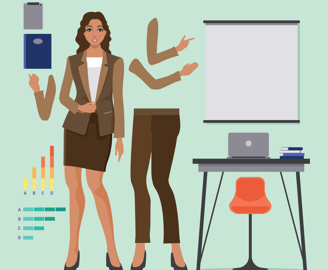 Illustration of African Professional Woman with Businesswoman Clothes