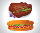 Fast Food Hot-dog and Steak