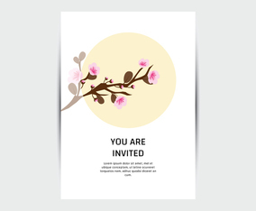 Sakura Flower Card Template