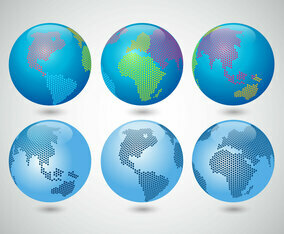 Globe With Modern Dots Style