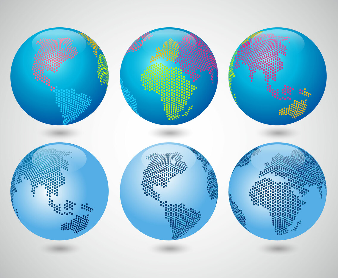 Globe With Modern Dots Style