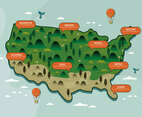 United States Landmark Map Vector