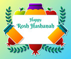 Greeting Card Design For Jewish New Year Rosh Hashanah Template