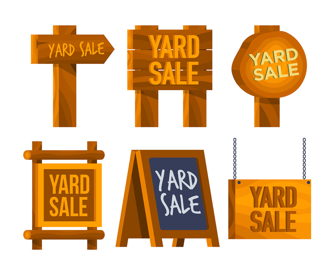 Yard Sale Sign Vector Set