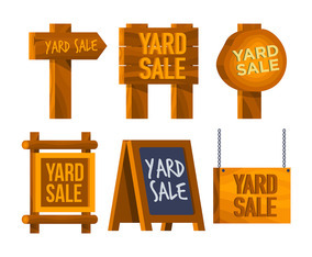 Yard Sale Sign Vector Set