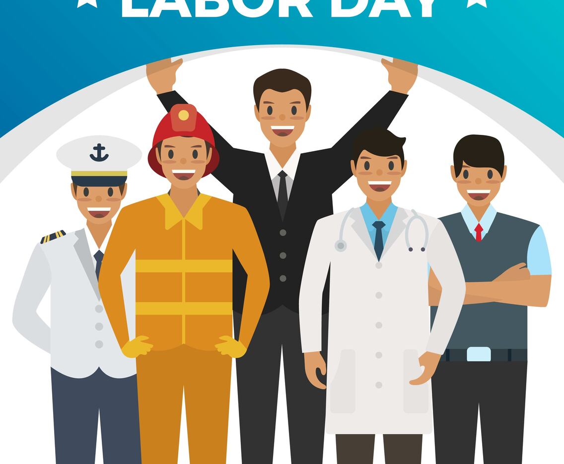 Flat Celebrate Labor Day With Gradient Background Vector Illustration