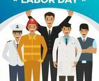 Flat Celebrate Labor Day With Gradient Background Vector Illustration