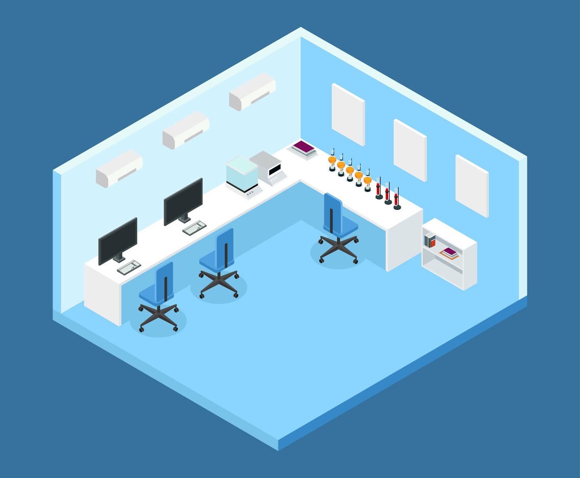 Lab Isometric Room Vector