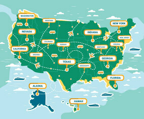 United States Landmark Map Vector