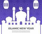Minimalist islamic New Year Greetings With Gradient Pattern Background Vector Illustration