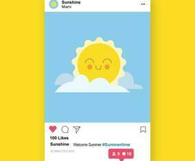 Instagram Post Notification Template With Illustration Inside